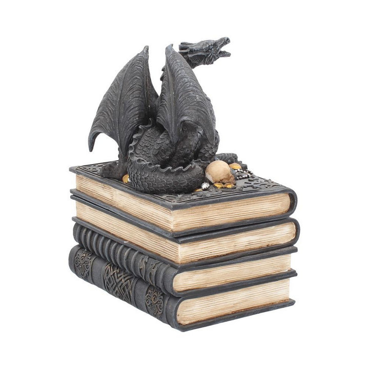 Secrets of the Dragon Box Gothic Skull Books Trinket Box U2067F6