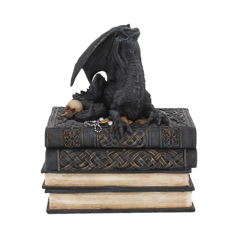 Secrets of the Dragon Box Gothic Skull Books Trinket Box U2067F6