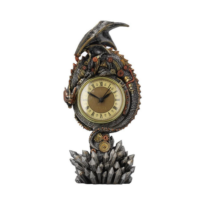 Clockwork Reign Steampunk Dragon Mantel Clock U3814K8