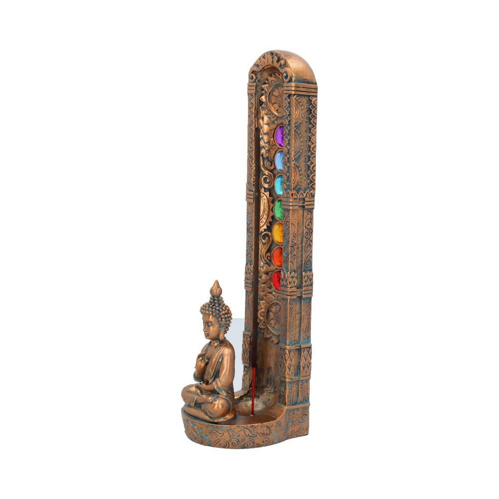 Bronzed Buddha Ascending Chakras Incense Burner 23.5cm U4117M8