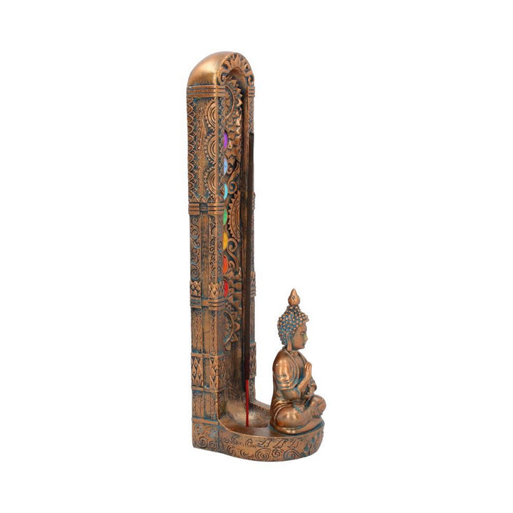 Bronzed Buddha Ascending Chakras Incense Burner 23.5cm U4117M8
