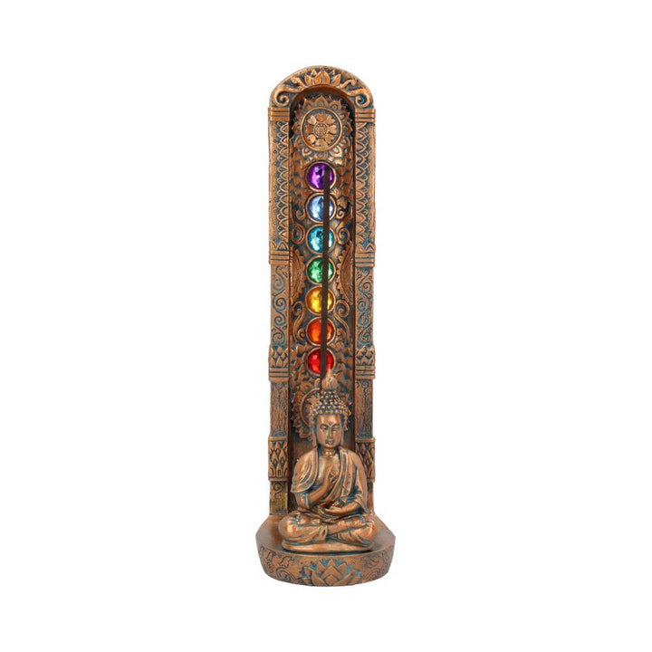 Bronzed Buddha Ascending Chakras Incense Burner 23.5cm U4117M8