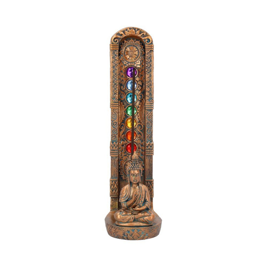 Bronzed Buddha Ascending Chakras Incense Burner 23.5cm U4117M8