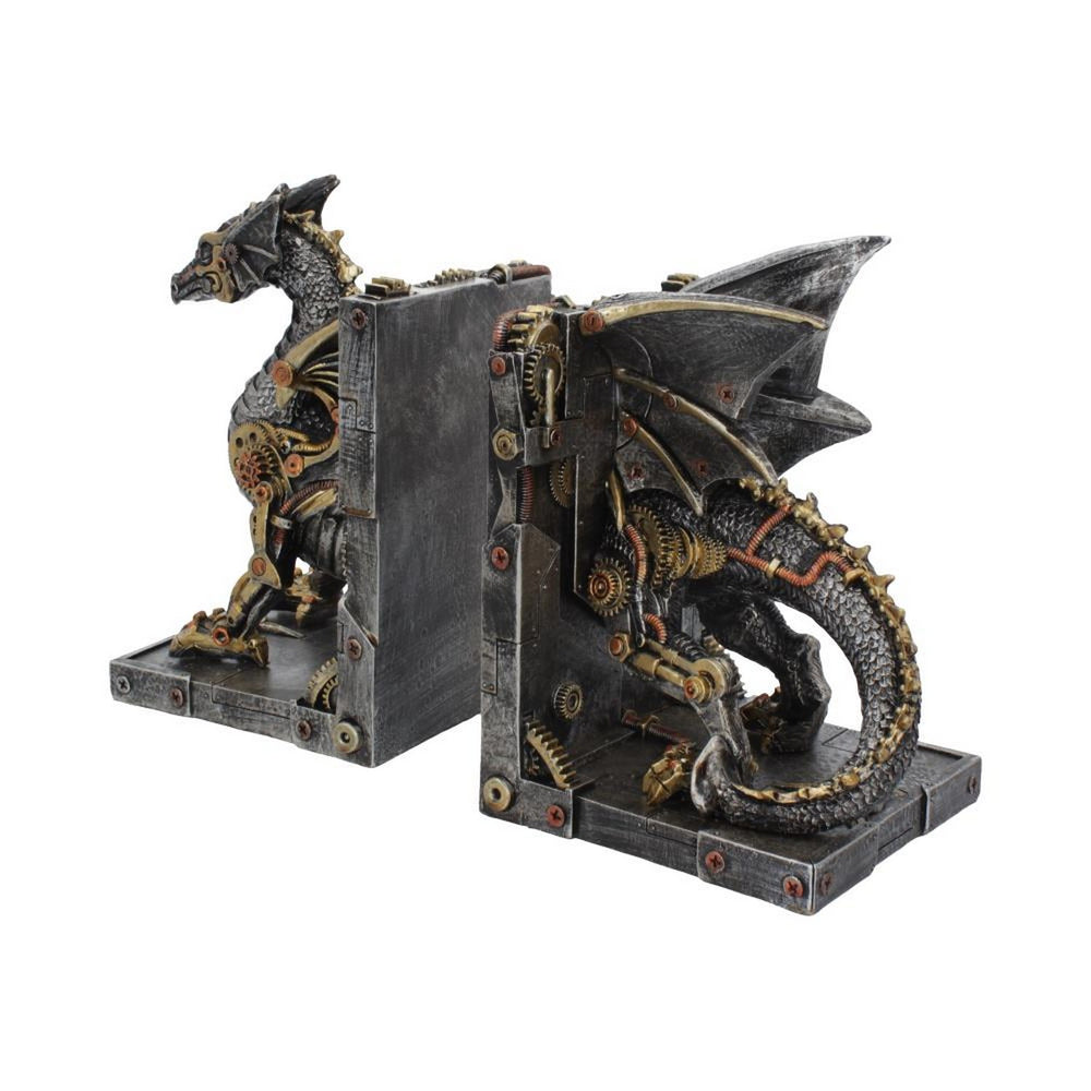 Dracus Machina Steampunk Dragon Bookends 27cm U4189M8