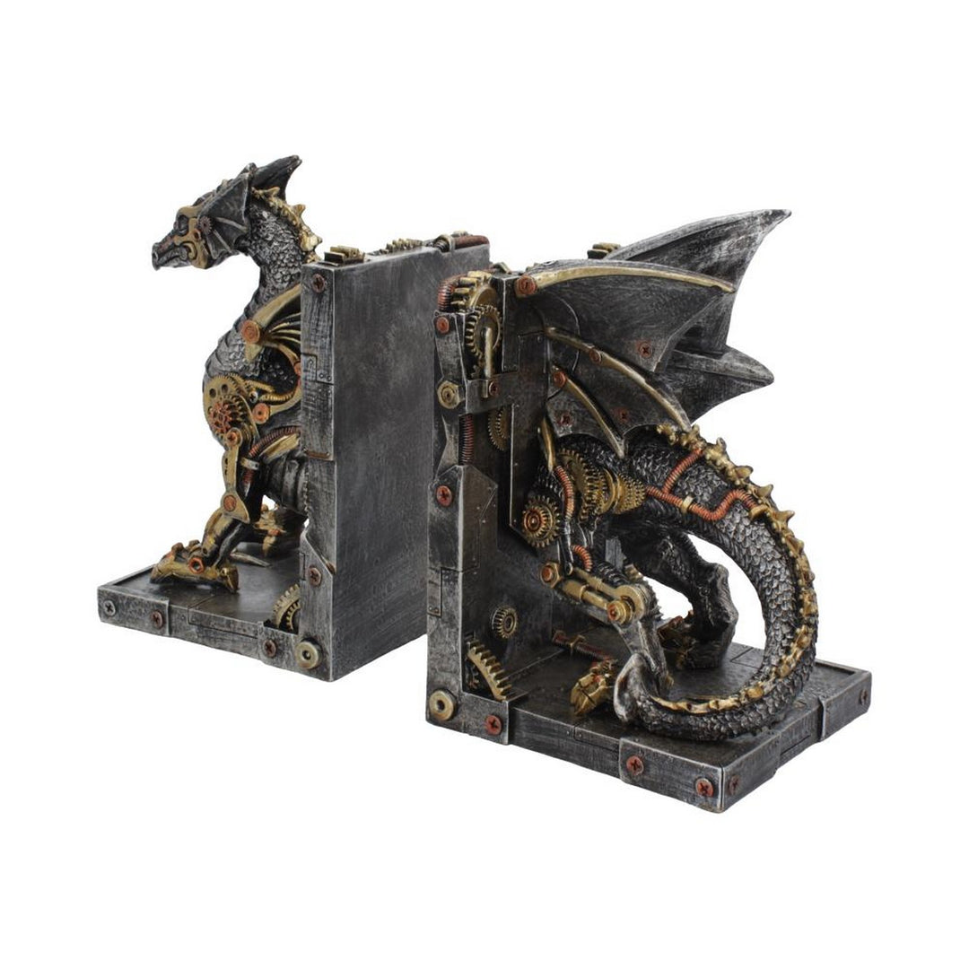 Dracus Machina Steampunk Dragon Bookends 27cm U4189M8