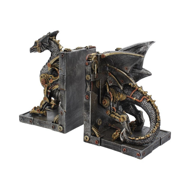 Dracus Machina Steampunk Dragon Bookends 27cm U4189M8