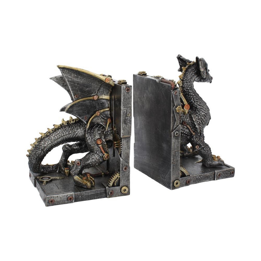 Dracus Machina Steampunk Dragon Bookends 27cm U4189M8