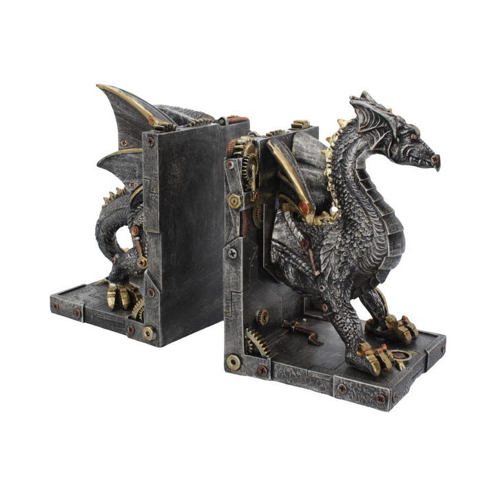 Dracus Machina Steampunk Dragon Bookends 27cm U4189M8
