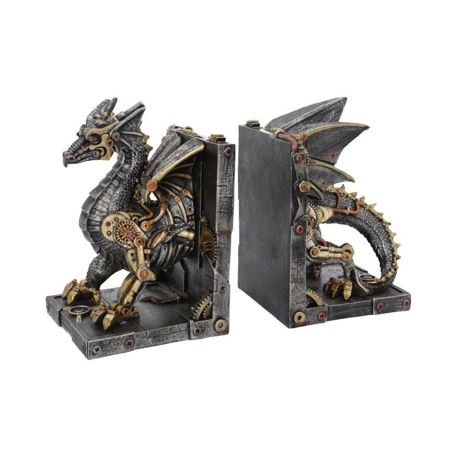 Dracus Machina Steampunk Dragon Bookends 27cm U4189M8