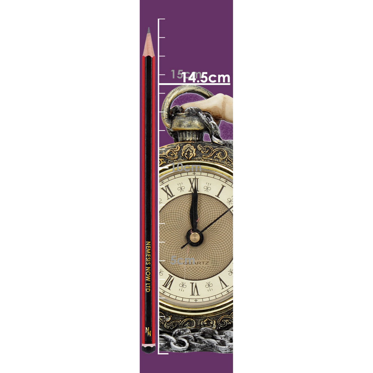 About Time Skeleton Hand and Pocket Watch Mantel Clock U4469N9