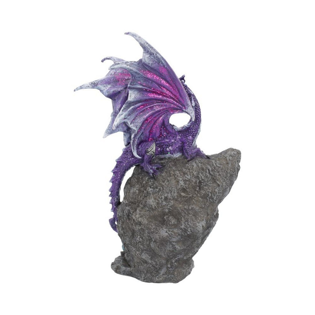 Amethyst Custodian Fantasy Purple Dragon Sitting On A Geode 22cm U4498N9