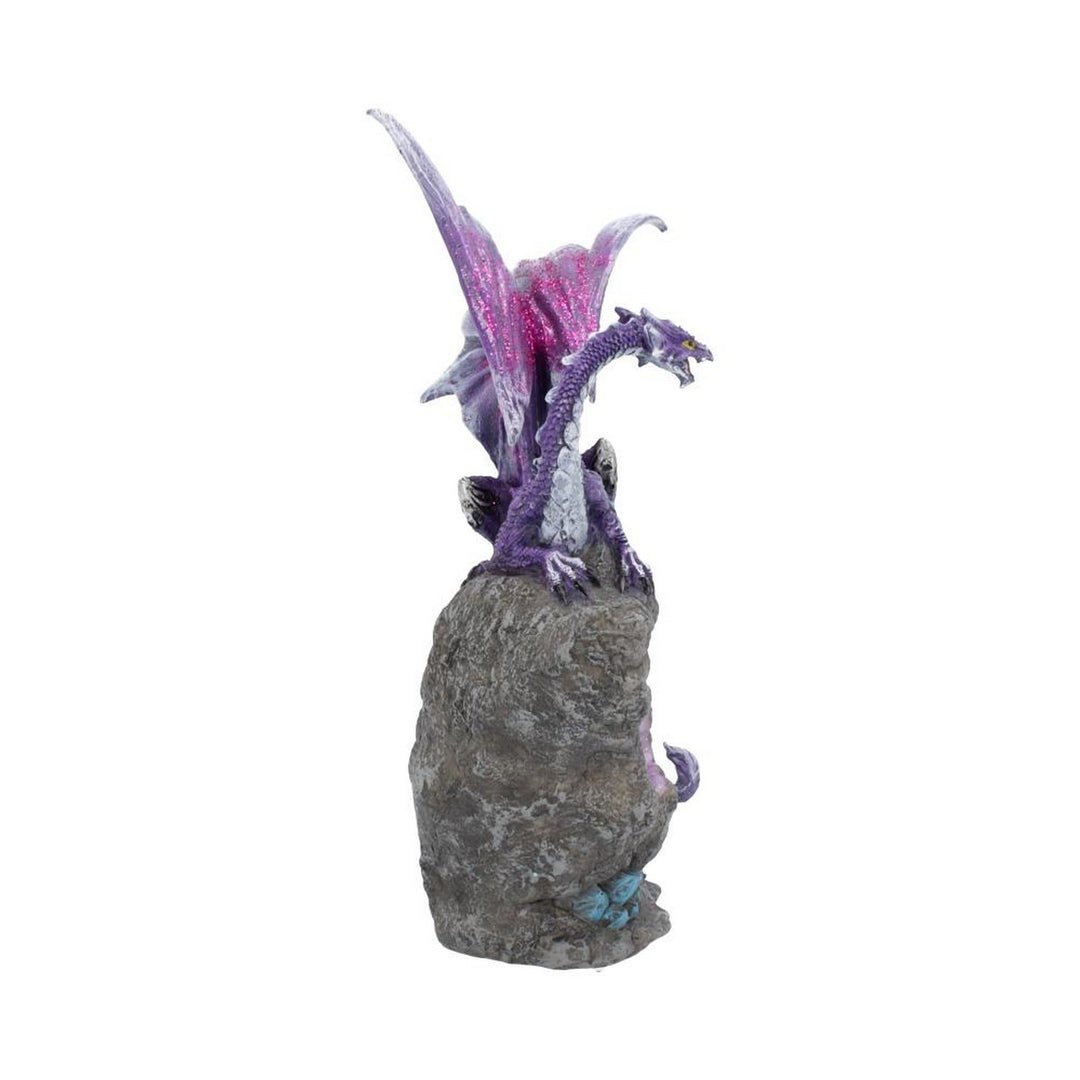 Amethyst Custodian Fantasy Purple Dragon Sitting On A Geode 22cm U4498N9