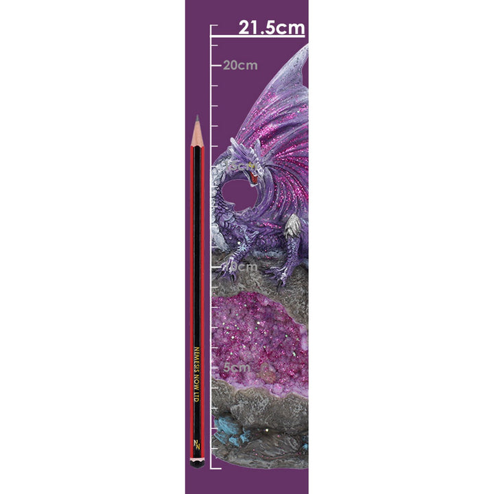 Amethyst Custodian Fantasy Purple Dragon Sitting On A Geode 22cm U4498N9