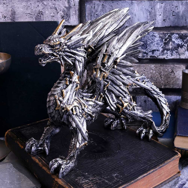 Swordwing Silver Dragon Sword Blade Figurine U4528N9