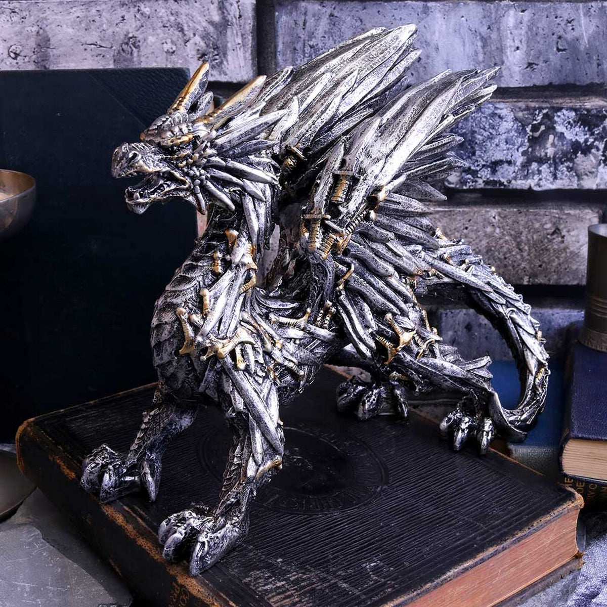 Swordwing Silver Dragon Sword Blade Figurine U4528N9