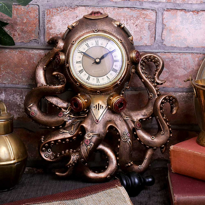 Octoclock Steampunk Octopus Squid Wall Clock U4765P9