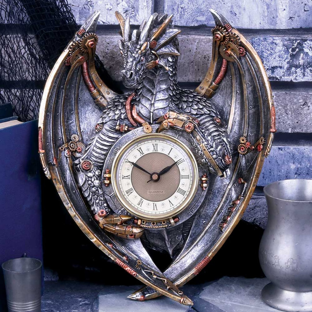 Dracus Horologium Steampunk Dragon Wall Clock U4770P9