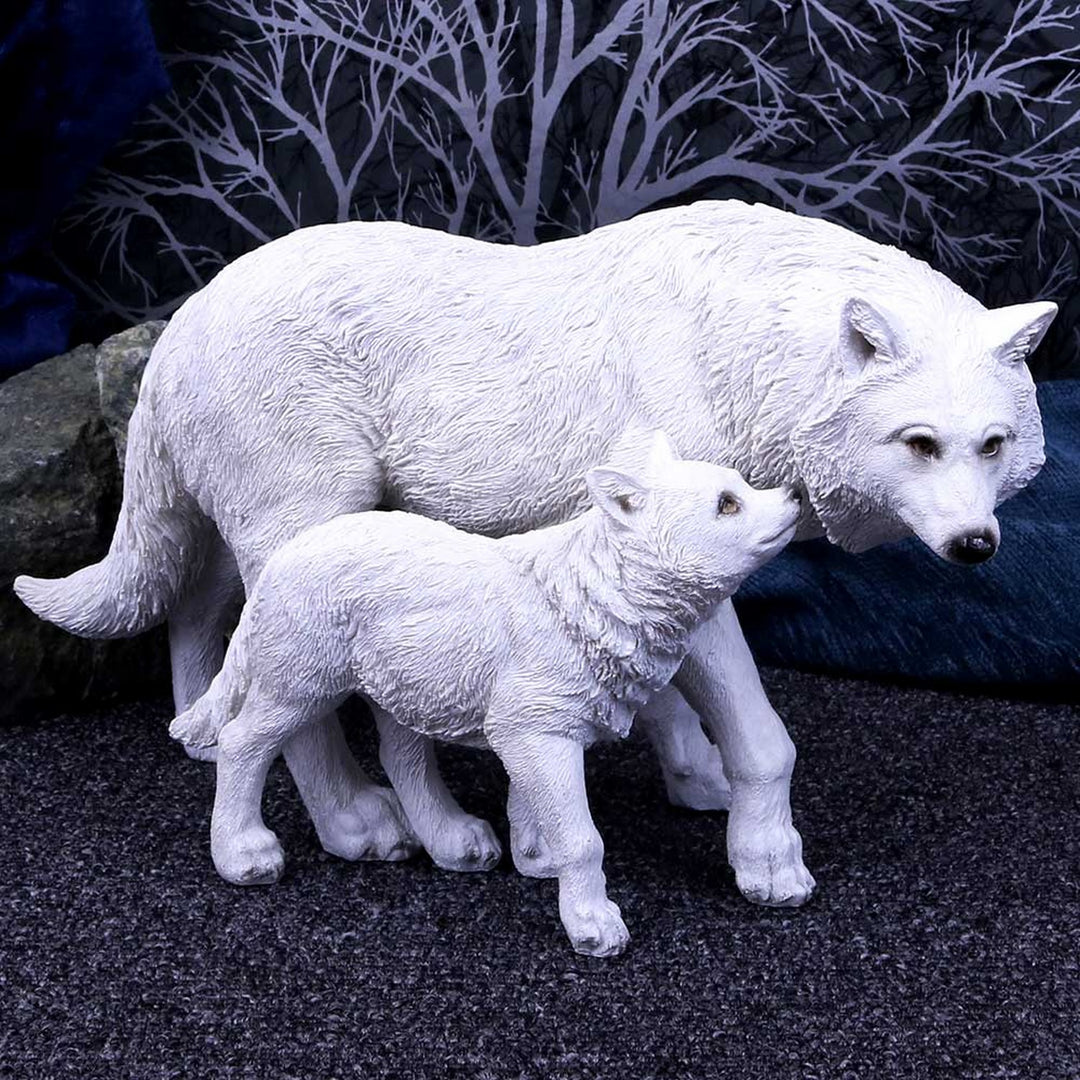 Winter Offspring Mother and Wolf Pup Ornament U4774P9