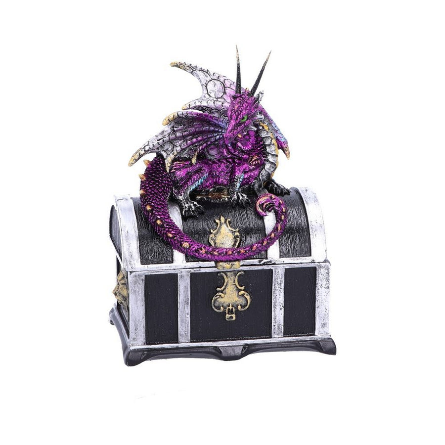 Reptilian Riches Dragon Sitting on a Treasure Chest Storage Box U4800P9