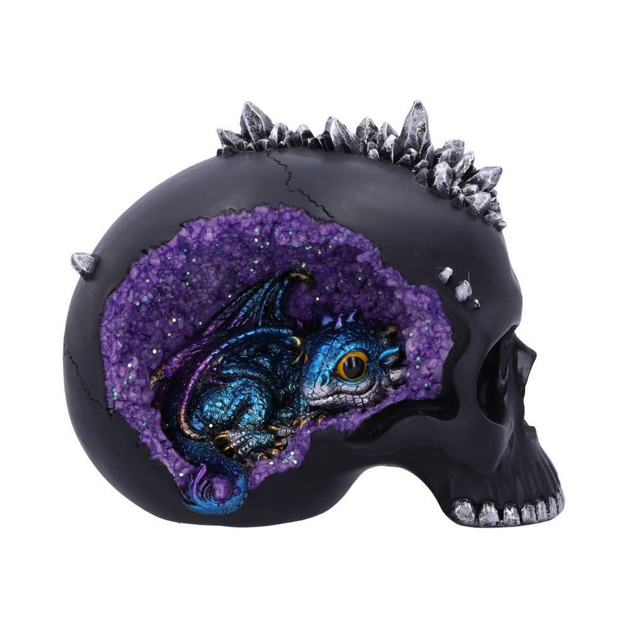 Crystal Cave Small Dragon Hiding within a Crystal Skull U5078R0