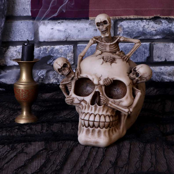 Breaking Free Skeleton Emerging from Skull Ornament 17.7cm U5454T1
