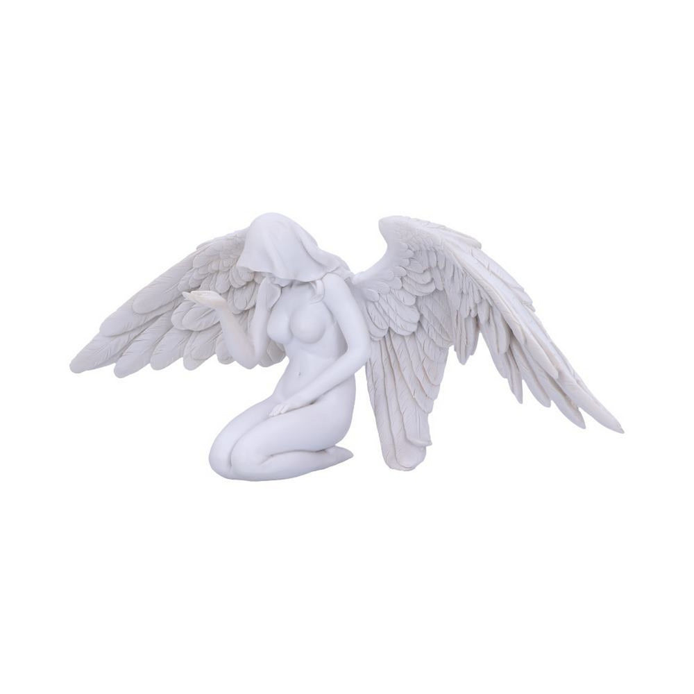 White Angels Offering Kneeling Caped Angel Figurine U5468T1