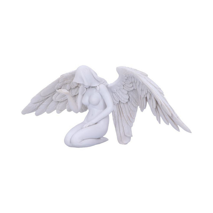 White Angels Offering Kneeling Caped Angel Figurine U5468T1