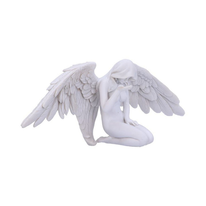 White Angels Offering Kneeling Caped Angel Figurine U5468T1