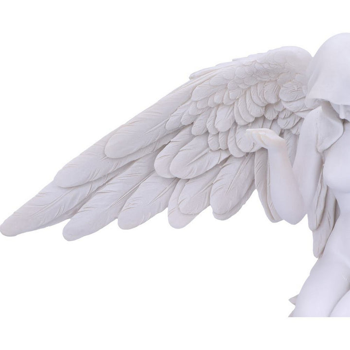 White Angels Offering Kneeling Caped Angel Figurine U5468T1