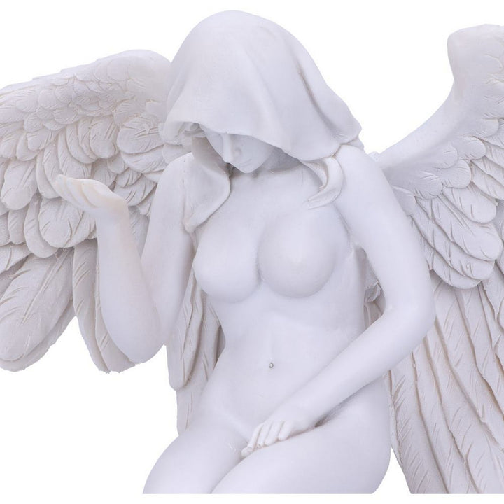 White Angels Offering Kneeling Caped Angel Figurine U5468T1