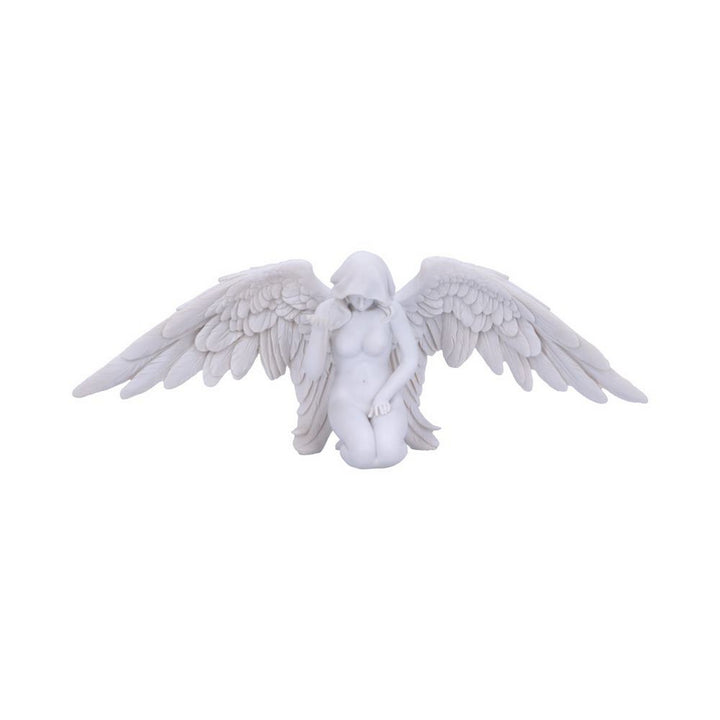 White Angels Offering Kneeling Caped Angel Figurine U5468T1
