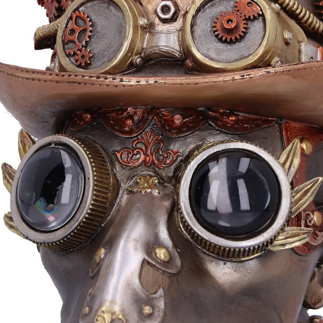 Steampunk Beaky Automaton Apothecary Plague Doctor Bust Figurine U5470T1