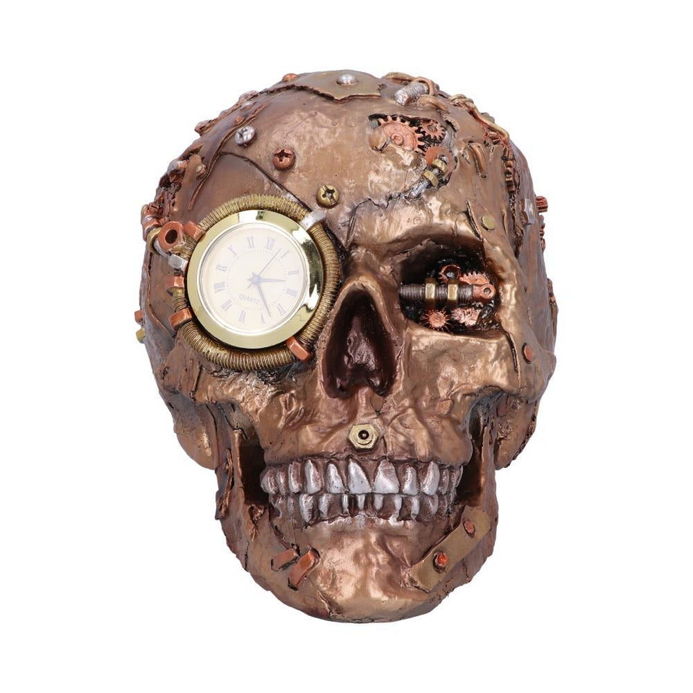 Bronze Scrapped Skull Steampunk Scrap Skeleton Figurine U5471T1