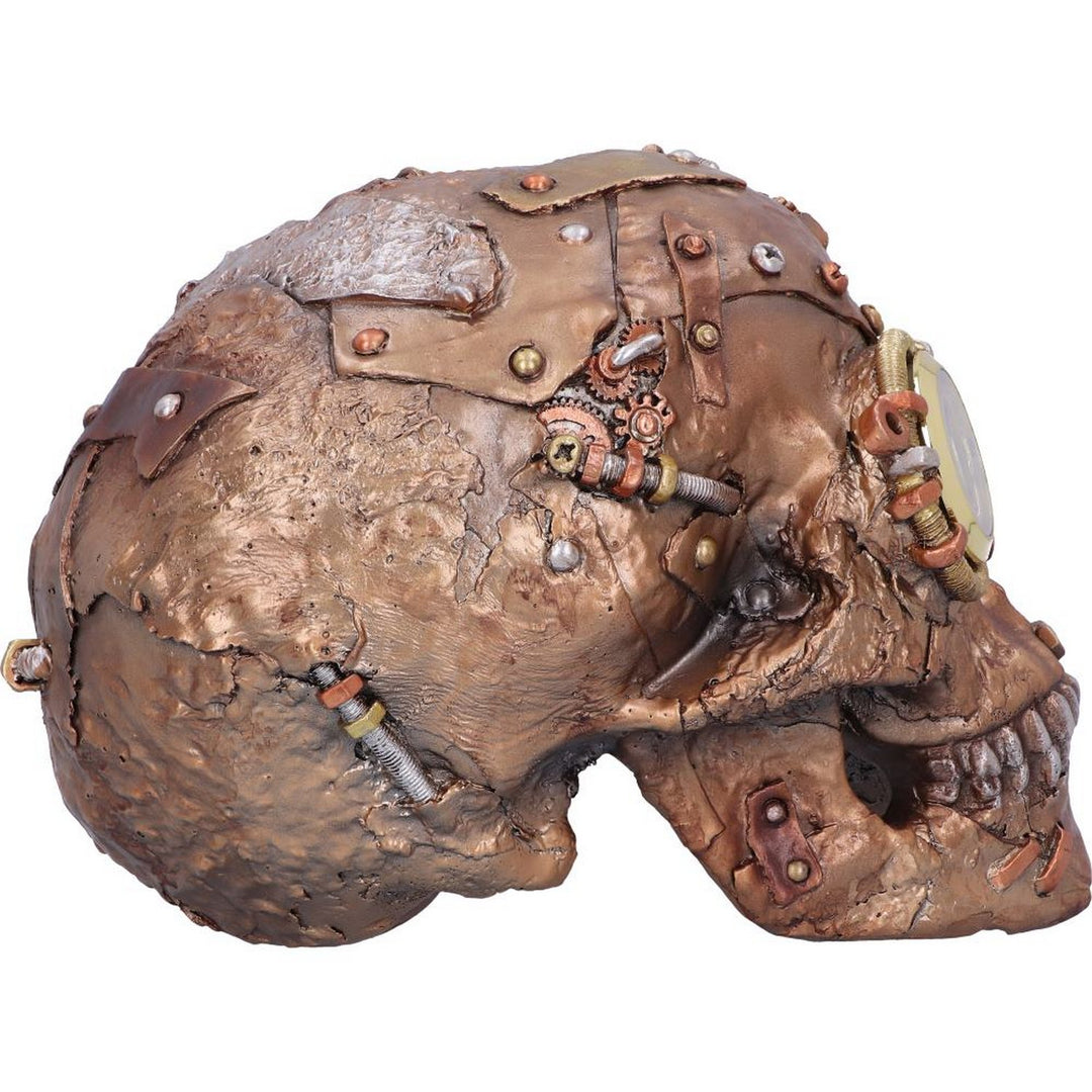 Bronze Scrapped Skull Steampunk Scrap Skeleton Figurine U5471T1