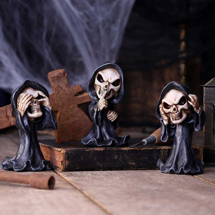 Three Wise Reapers 11cm See No Hear No Speak No Evil Cartoon Grim Reapers U5474T1