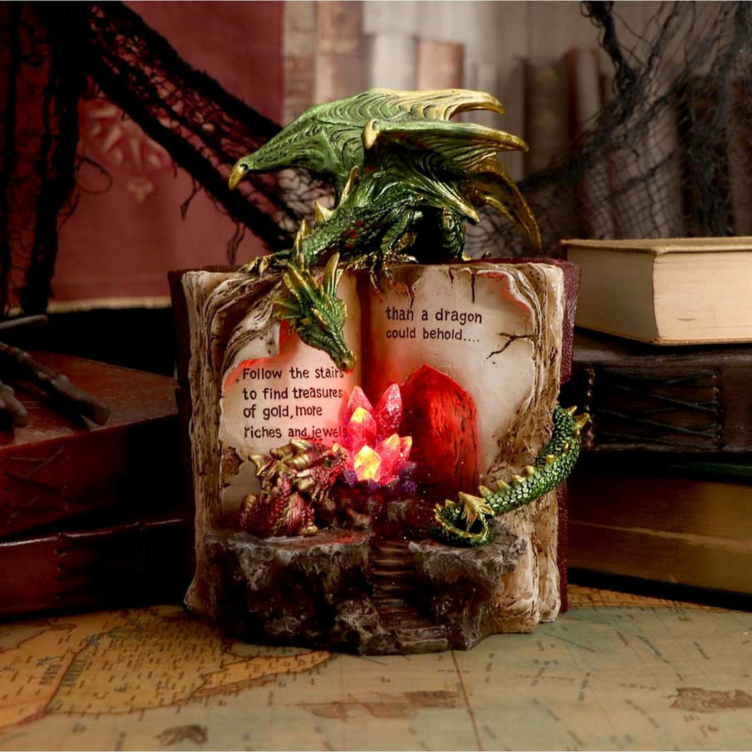 Hoard Finders Dragon with Book Crystal Figurine U5477T1
