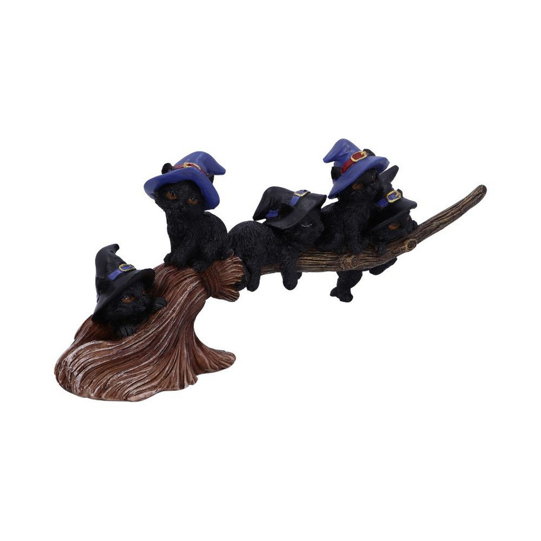 Purrfect Broomstick Witches Familiar Black Cats and Broomstick Figurine U5485T1