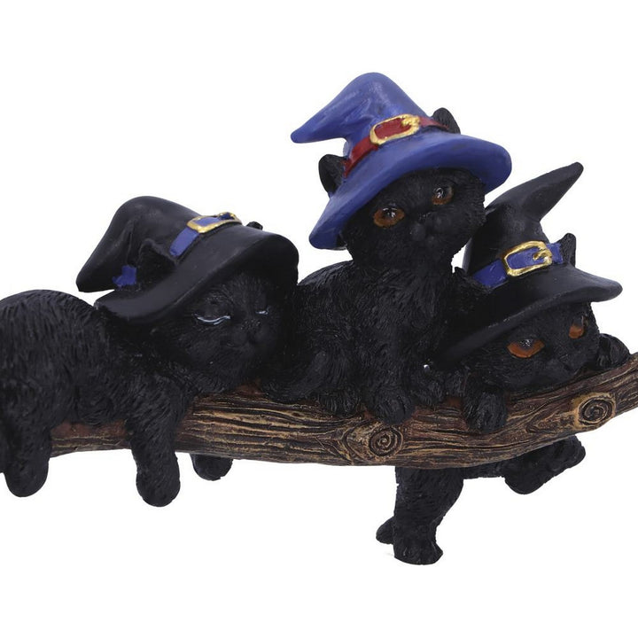 Purrfect Broomstick Witches Familiar Black Cats and Broomstick Figurine U5485T1