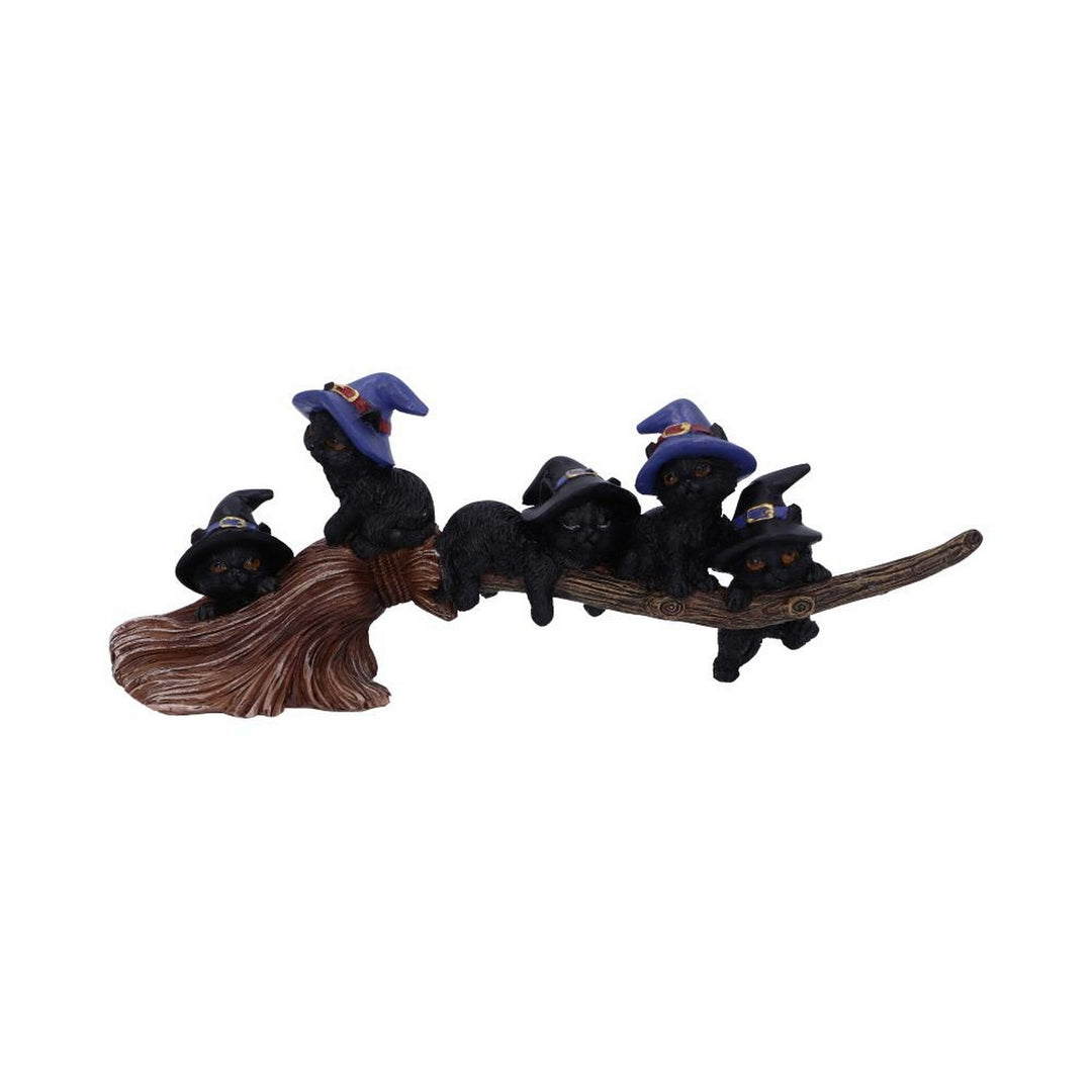 Purrfect Broomstick Witches Familiar Black Cats and Broomstick Figurine U5485T1