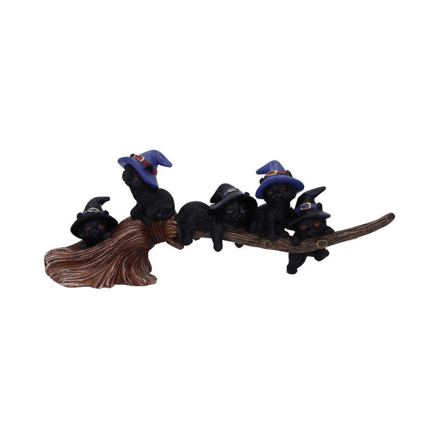 Purrfect Broomstick Witches Familiar Black Cats and Broomstick Figurine U5485T1