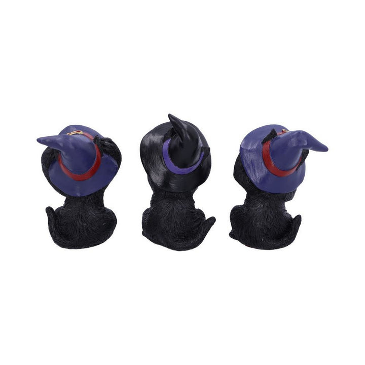 Three Wise Familiars See No Hear No Speak No Evil Black Cats Figurine U5487T1