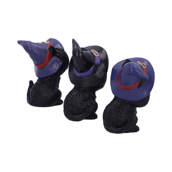Three Wise Familiars See No Hear No Speak No Evil Black Cats Figurine U5487T1