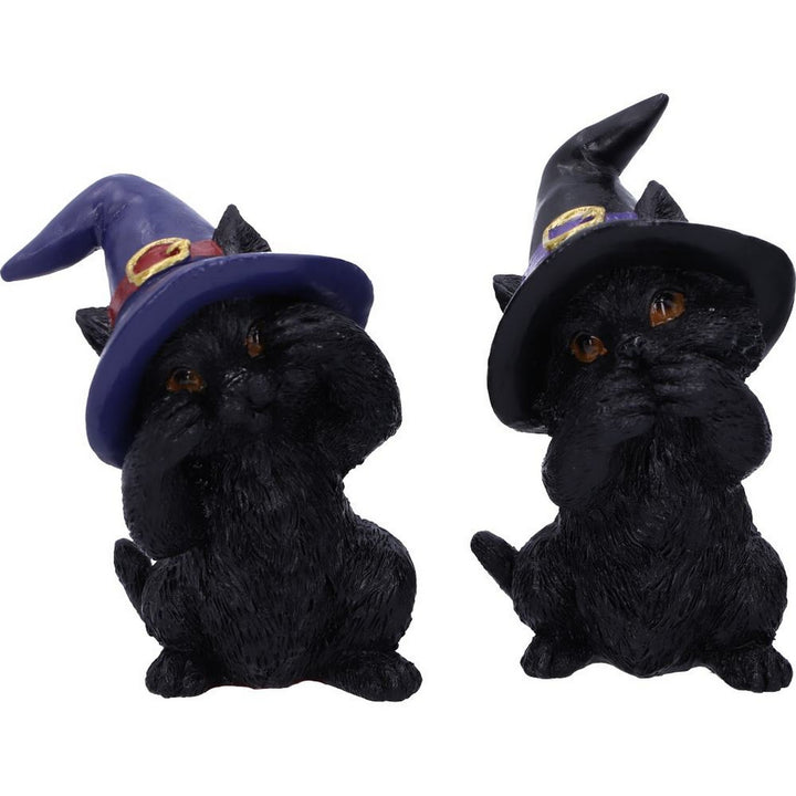 Three Wise Familiars See No Hear No Speak No Evil Black Cats Figurine U5487T1