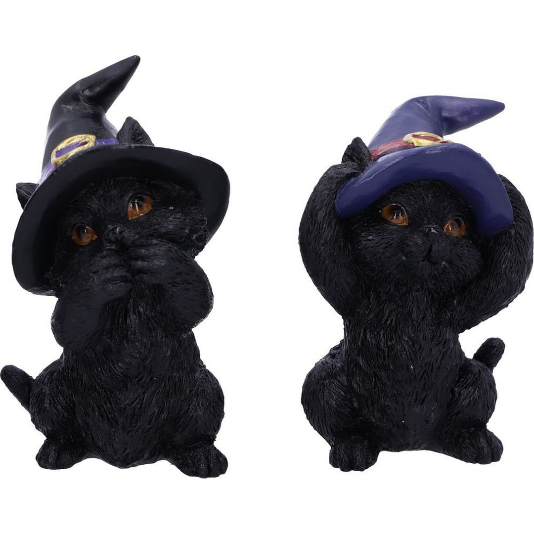 Three Wise Familiars See No Hear No Speak No Evil Black Cats Figurine U5487T1