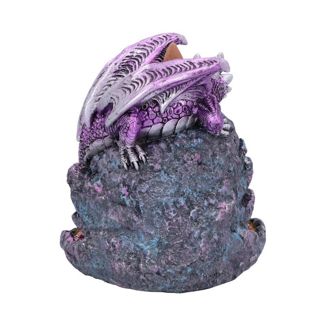 Crystalline Protector Purple Dragon Geode Backflow Incense Burner U5500T1