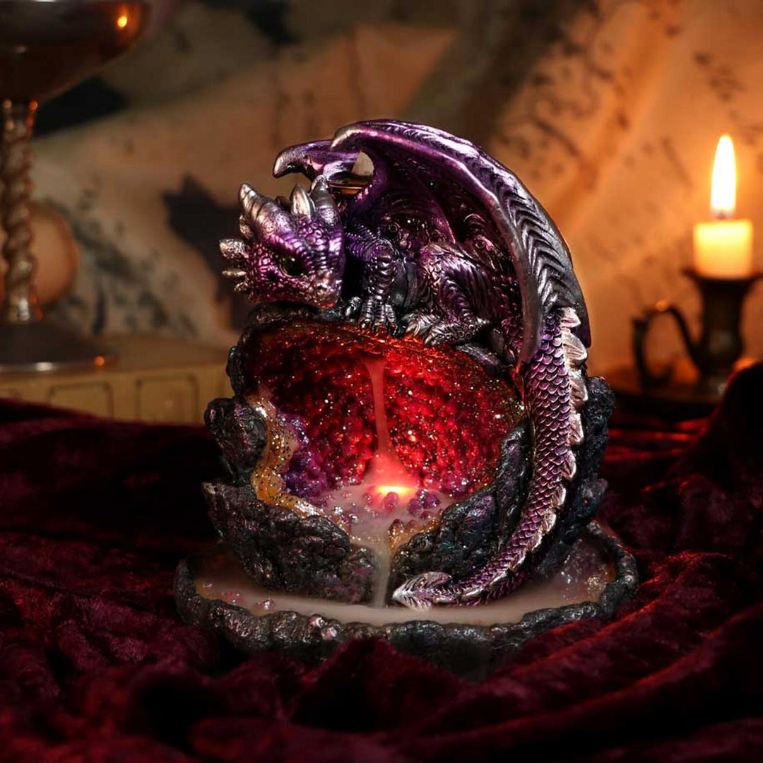 Crystalline Protector Purple Dragon Geode Backflow Incense Burner U5500T1