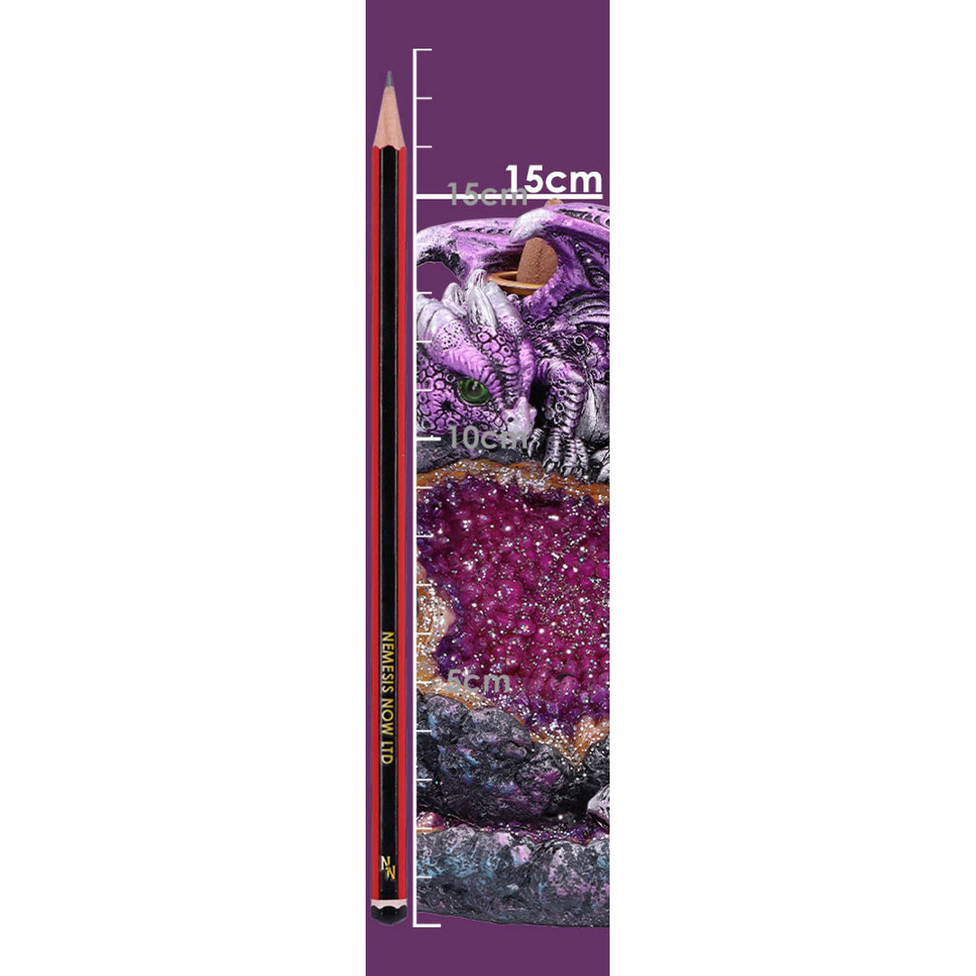 Crystalline Protector Purple Dragon Geode Backflow Incense Burner U5500T1