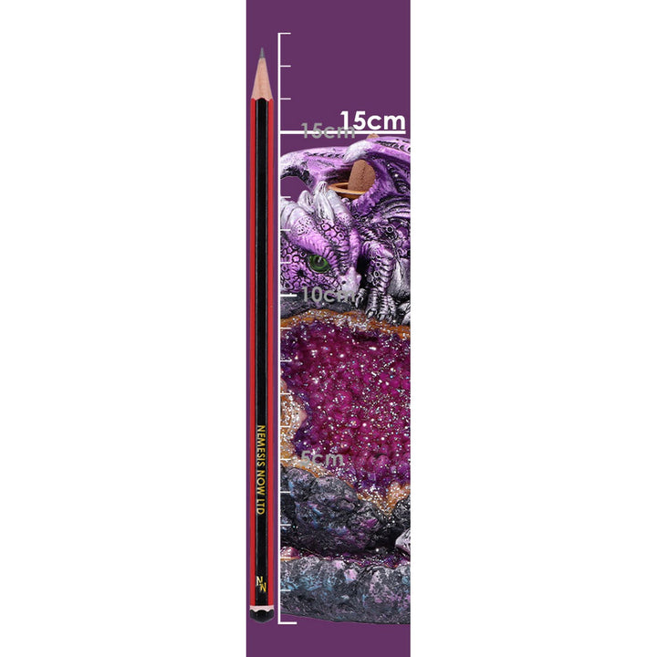 Crystalline Protector Purple Dragon Geode Backflow Incense Burner U5500T1