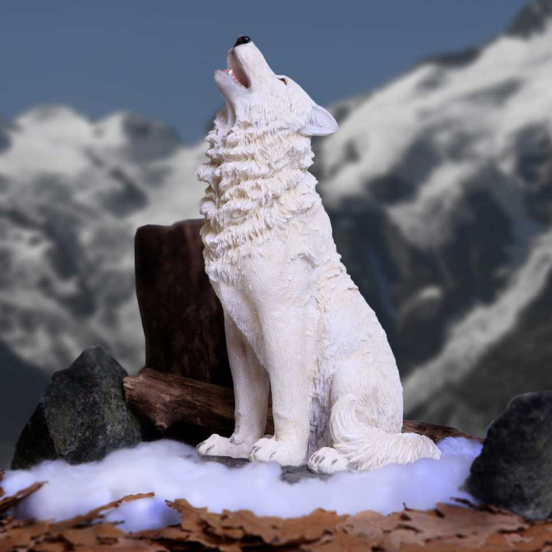 Storms Cry Howling White Wolf Figure 41.5cm U5502T1