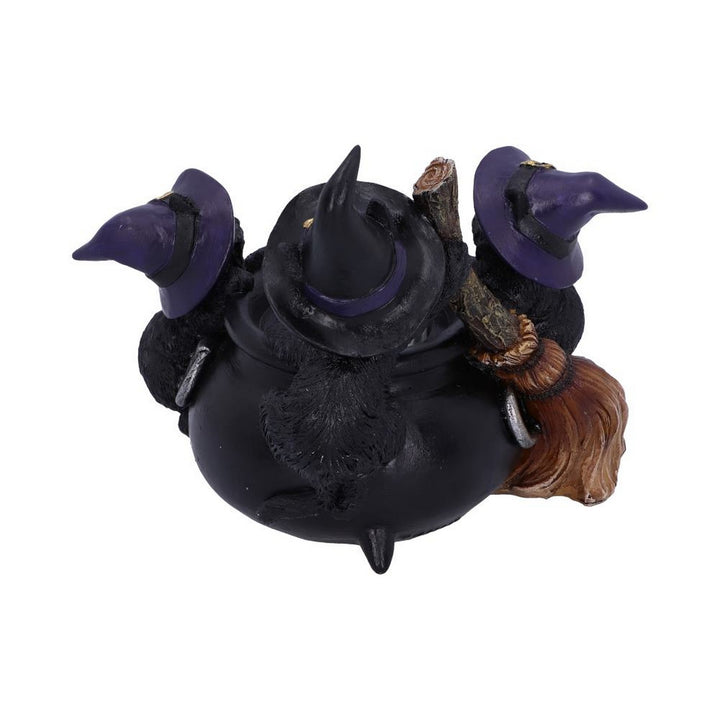 Familiar Cauldron Black Cat Candle Holder 12.5cm U5952V2